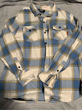 Men's Blue & Cream Plaid Button-Down Shirt by Free Fly Apparel